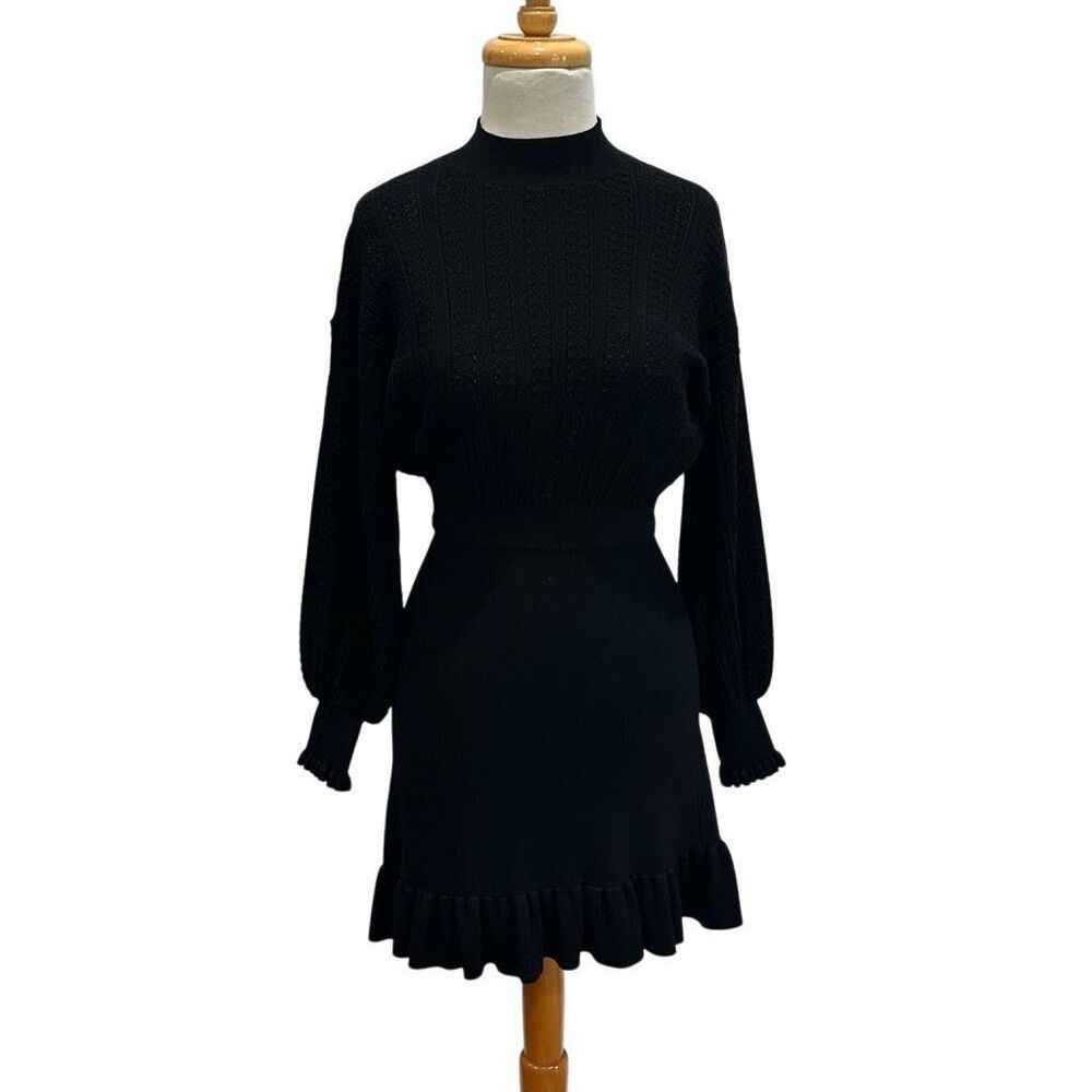 La Maille Sezane Black Knit Dress